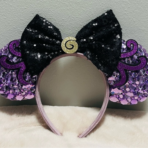 Disney Ears Rhinestones Purple Octopus Handmade - Picture 5 of 5